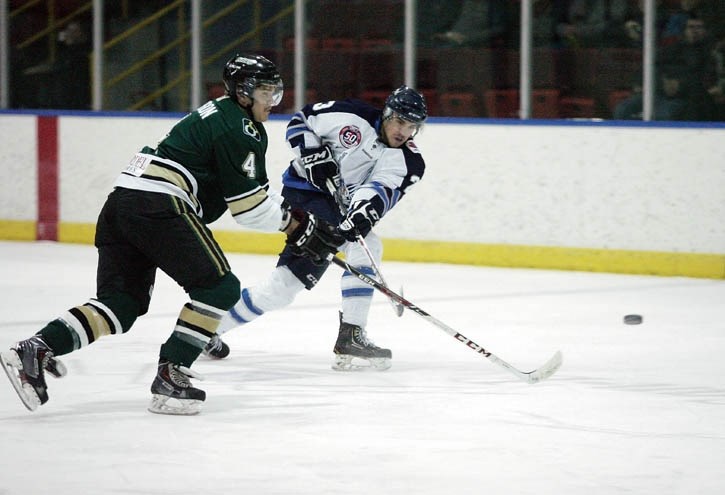 Austen Hebert scored the Eagles first goal in a 2-1 win over Okotoks on Tuesday (Oct. 29).
