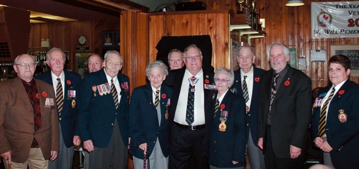 Alberta Lieutenant Governor Donald S. Ethell, centre, was a guest of the Canmore Three Sisters Branch No. 3 Legion, on Thursday (Nov. 7) for a dinner ceremony honouring our