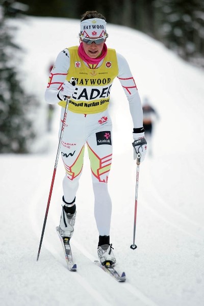 Heidi Widmer in action at this week’s Olympic team trials at the Canmore Nordic Centre.