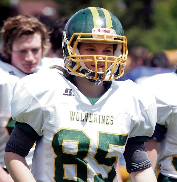 Holly Phillips suits up for the Wolverines during Saturday’s (June 14) Brewster Bowl at Millennium Park in Canmore.