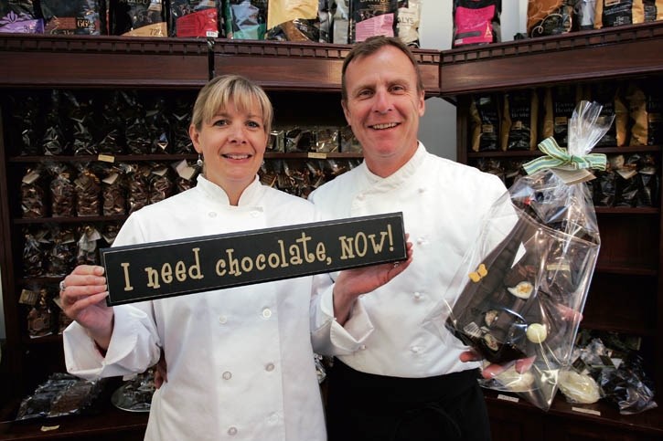 Le Chocolatier owners Belinda and John Spear.