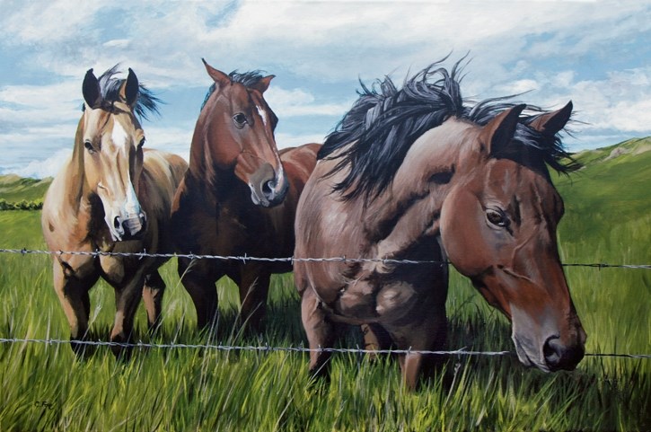 Looking for a Treat, oil on canvas, by Christine Ford won The Western Art Gallery’s Committee’s Choice award at the Calgary Stampede.