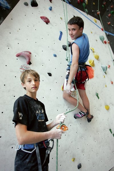 Hunter McLaughlin (L) and Alex Fricker train with the national team at Elevation Place Saturday (July 5).