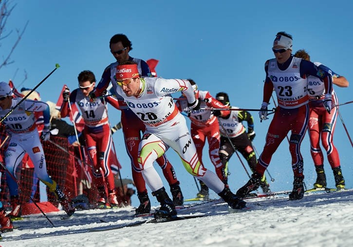 Ivan Babikov during a world cup mass start in Oslo, Norway.