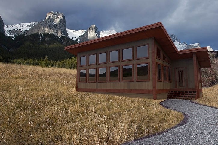 A rendering of the proposed Canmore Nordic Centre warming hut.