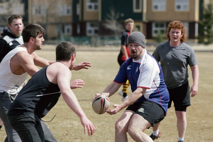 The Banff Bears practice at the Banff Rec Grounds Saturday (April 18).