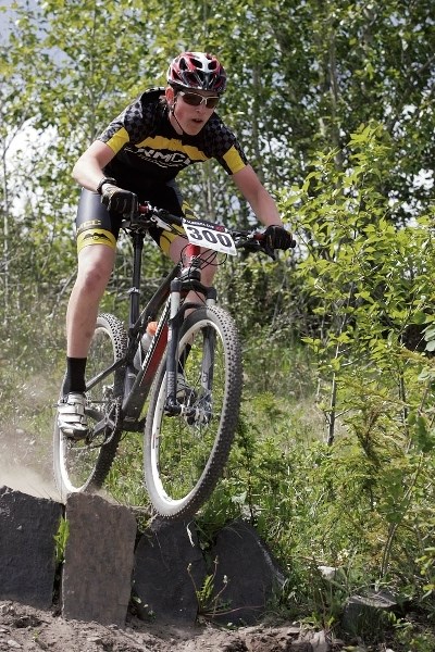 Christopher Glanznig, 15, races to victory in the Iron Maiden’s sport men category.