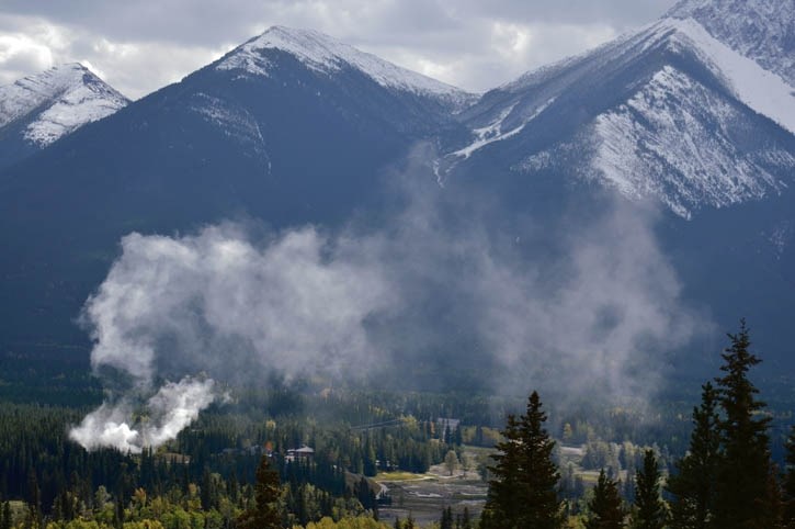Smoke rises from the Southwind Mock-Wildfire Exercise in Kananaskis on Sept. 17.