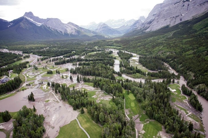 The Kananaskis Country golf course after the 2013 flood.