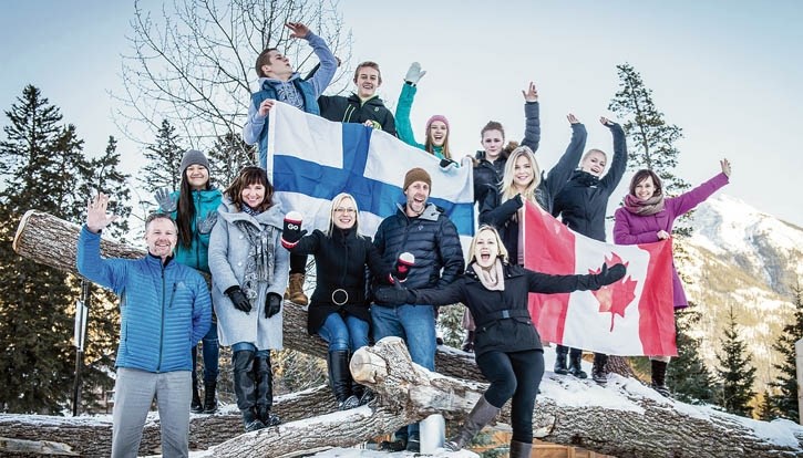 Canadian and Finnish students and faculty.