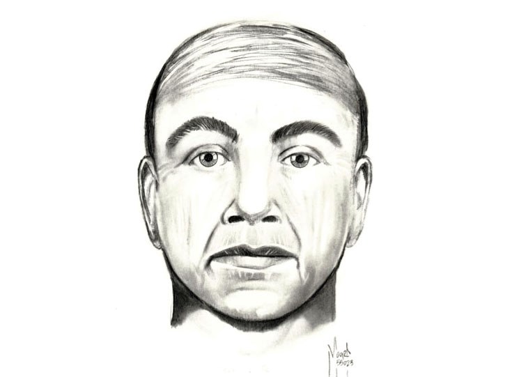 A sketch of a man suspected of fraud in Canmore.
