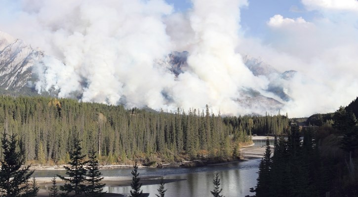 Prescribed burns like this one at Sawback in Banff, help reduce the risk of a large scale wildfires.