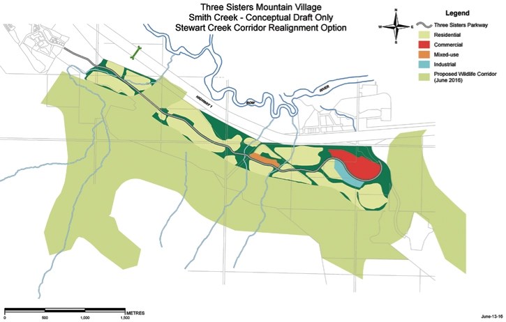 Draft conceptual plan for Stewart Creek wildlife corridor realignment.