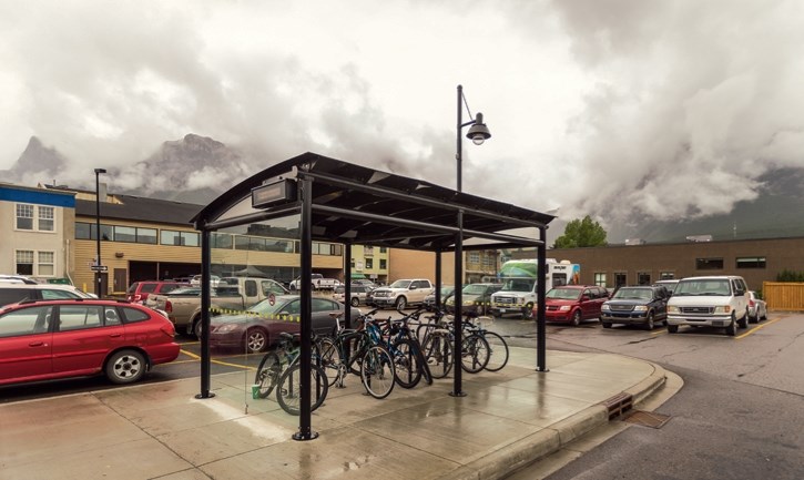 A Ninth Street parking lot is full of cars in Canmore on Wednesday (July 13). The parking lots between the information centre and artsPlace are subject to a trial four hour