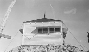 The Black Rock Fire Lookout when it was operational. The photo’s date is unknown, however, the lookout was used from 1928-50.