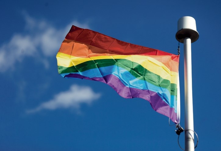 The Pride flag raised at CCHS.