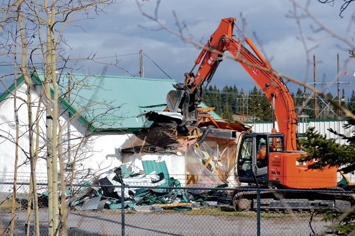 The Seebe General Store, as seen at the residential side, was torn down on Oct. 18.