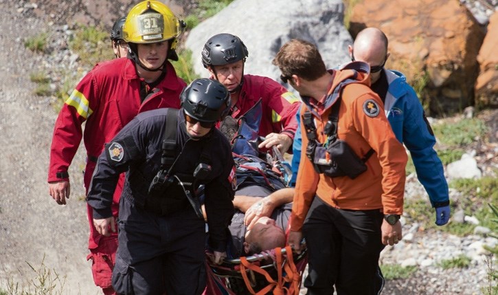 Canmore Fire-Rescue performs a back-country rescue in August of 2016.