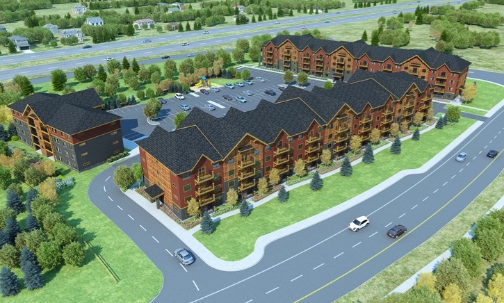 An artist rendering of the approved rental apartment building and employee housing project on Palliser Trail.