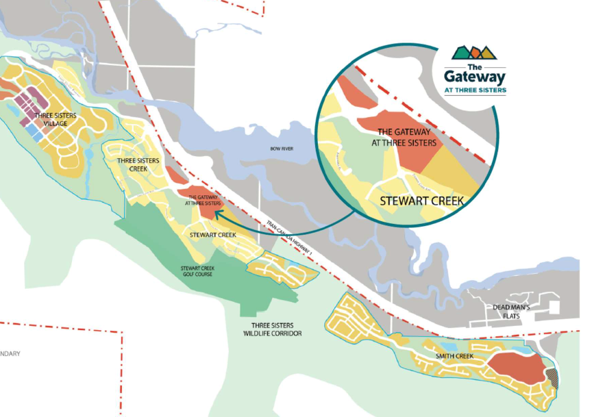 While Three Sisters Mountain Village is working toward submitting two new area structure plans for approval, it also has plans for a new commercial subdivision called The Gateway. SUBMITTED IMAGE