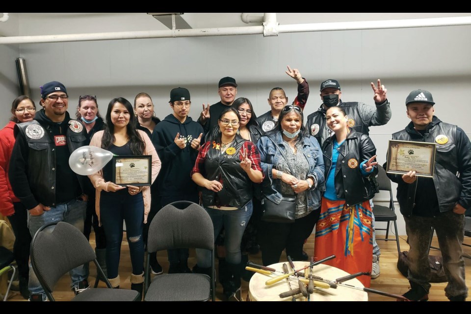 Stoney Nakoda’s Wácágâ ôkóná’gîcíyâ’bî and Calgary’s Sobercrew. SUBMITTED PHOTO