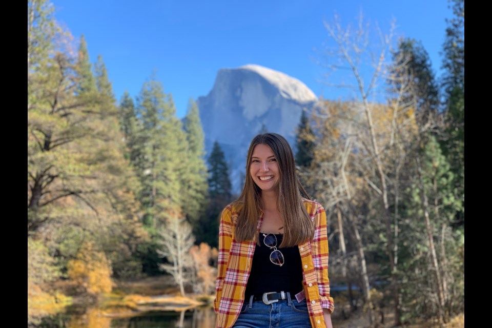 Daria Dmytrenko, a Ukrainian Cañada student, on a trip to Yosemite