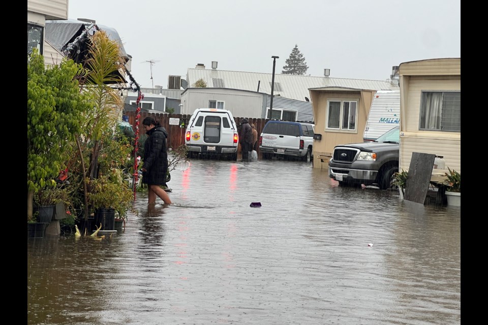 Inside the R.C. Mobile Park, which experienced severe flooding during the New Year's Eve storm