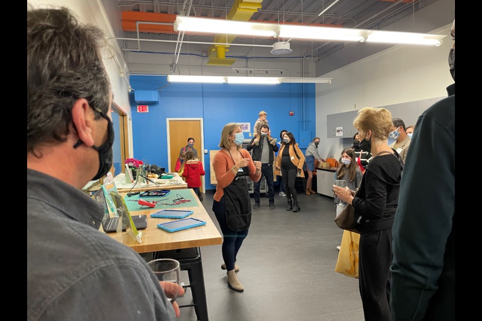 Sarah LaTorra takes attendees on a tour of the new Makersapce
