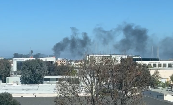 Sims Metal fire from a distance on March 9, 2022