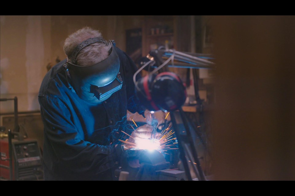 Welder Mark Lajoie, retired pipefitter and owner of Iron and Art.