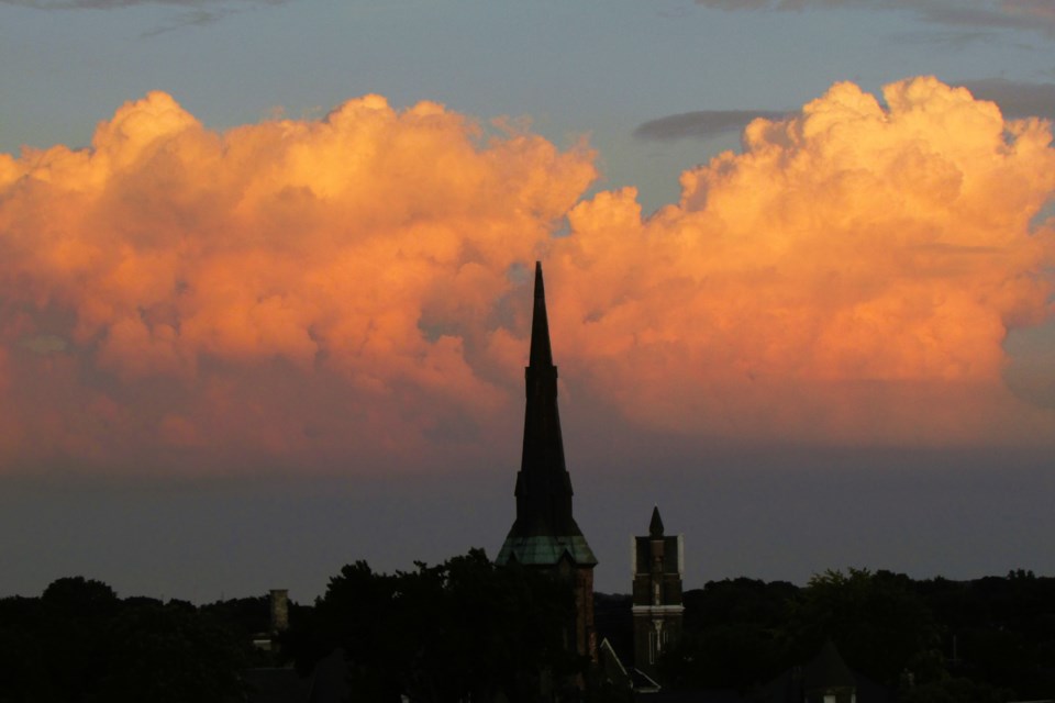 Candy fluff clouds in the eastern skies