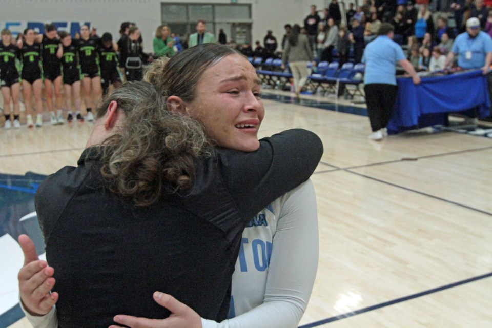 Tears of joy as the Lambton Lions celebrate OCAA gold.