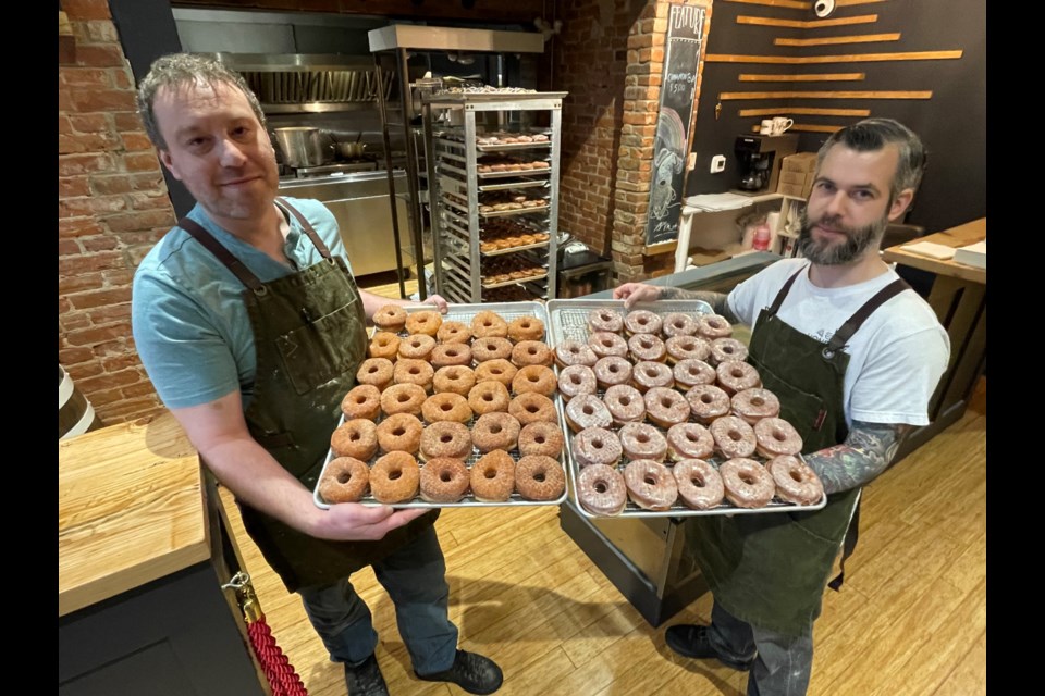 Ben Stewart, left, and Tyler Archer, co-owners of Honestly Dough at 138 Cromwell St. 