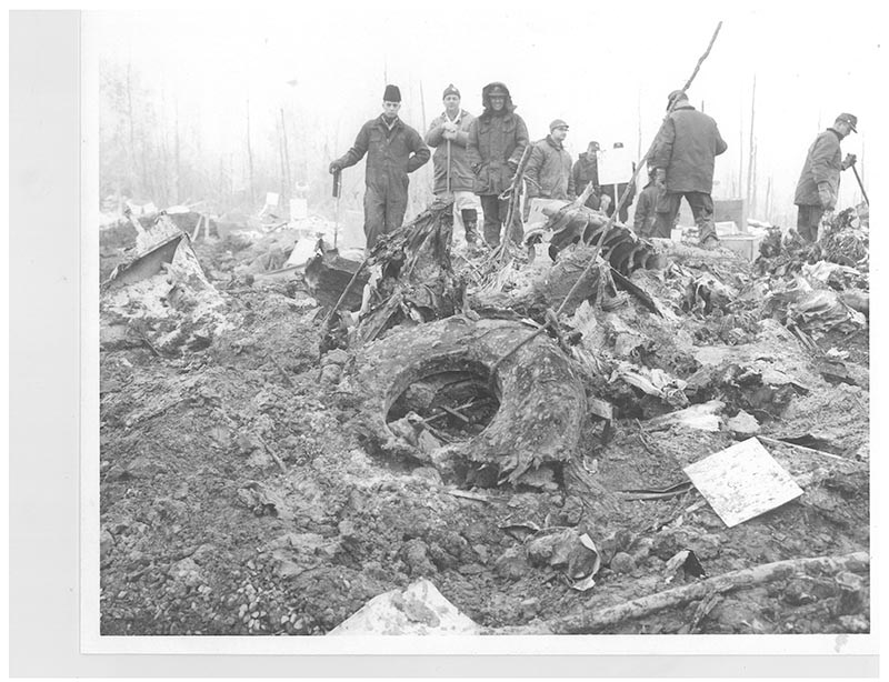 Debris found at the crash site of TCA Flight 831 near Montreal.  Roger Boisvert photo collection—Ville de Blainville