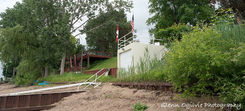 The boathouse and deck in this photo were built on a road right-of-way that Sarnia says is public property. Glenn Ogilvie 