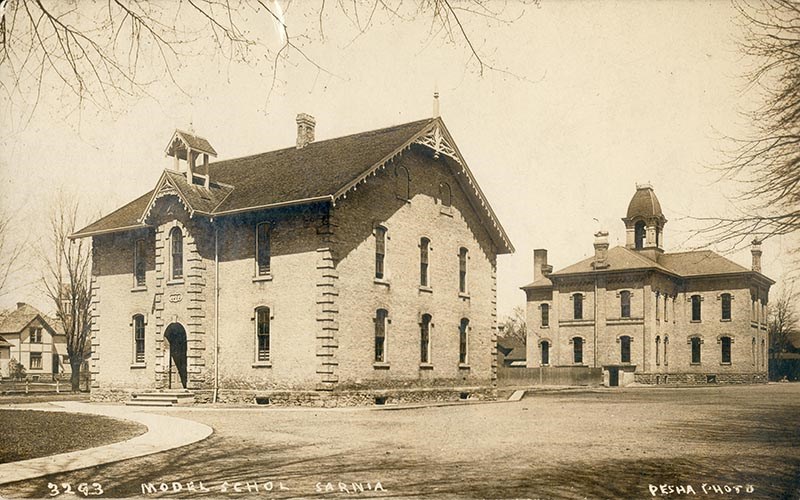 Lochiel and Model Schools &#8211; Postcard by Louis Pesha
