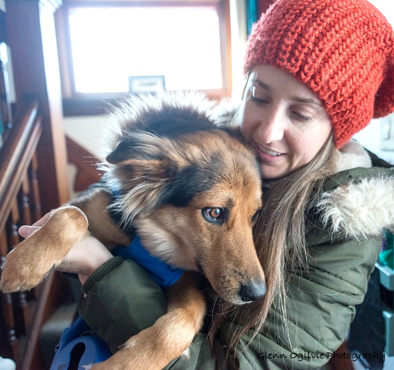 Leo shares a cuddle with foster mom Jamie Marilyn Smith. Glenn Ogilvie 