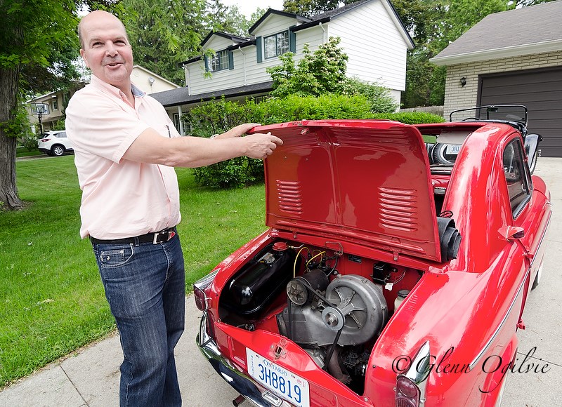 The Vespa sports a two-cylinder, 18-horsepower engine located in the trunk. Glenn Ogilvie