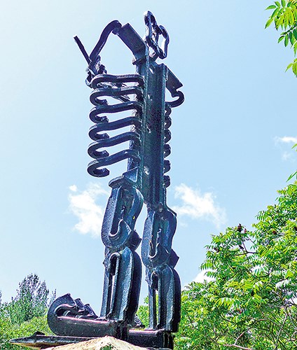 Frequent users of the Howard Watson Nature Trail might be familiar with Trackman, a sculpture mounted on a pedestal about where the Blackwell train station once stood. Trackman was created from pieces of metal collected on the former rail line and turned into a sculpture.