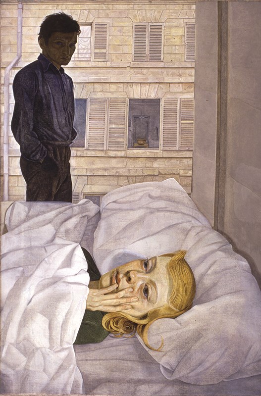 Lucian Freud, Hotel Bedroom (1954) oil on canvas, 91.1 x 61.0 cm, Beaverbrook Art Gallery: Gift of the Beaverbrook Foundation