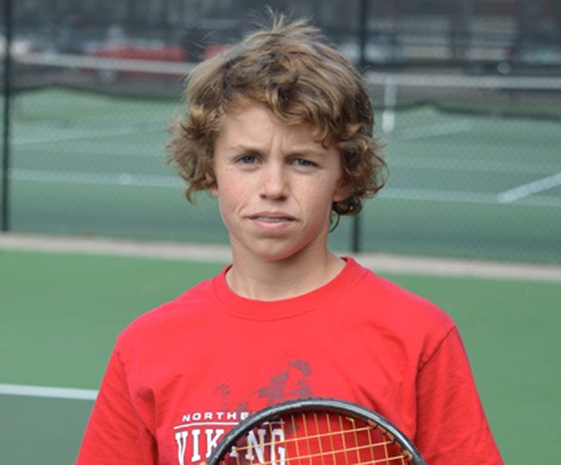 Andrew Davies of Northern Collegiate won the boys singles crown at the Lambton-Kent high school tennis championships. Submitted Photo