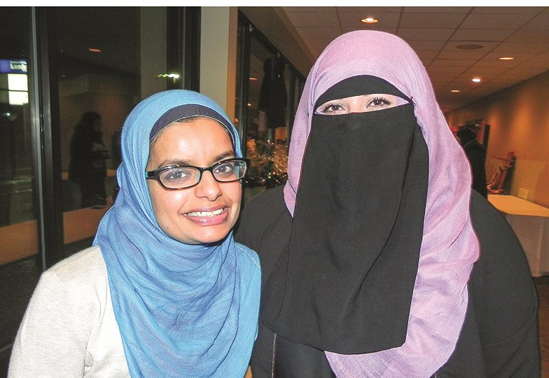 Aruba Mahmud, left, wears a hijab while Rezan Mosa wears a niqab.Cathy Dobson