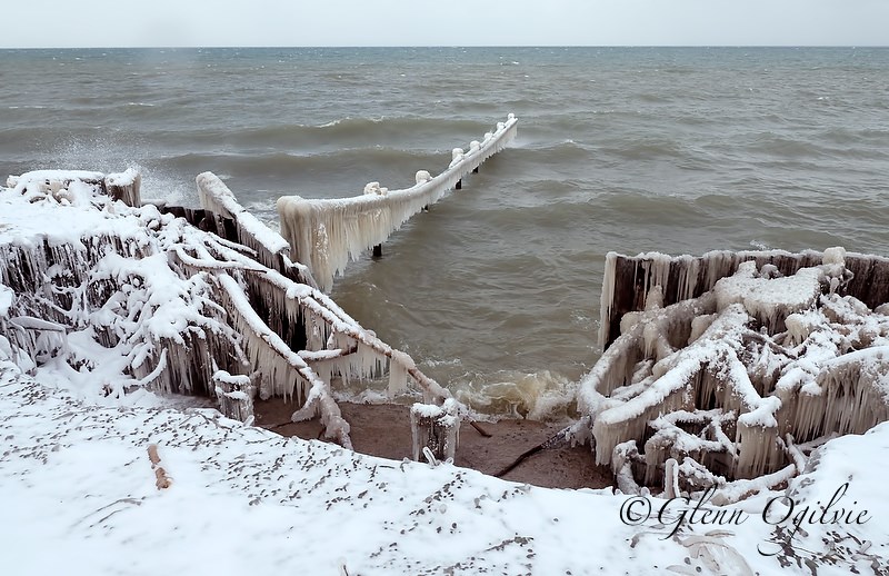 Shortly after Christmas high waves opened another breach in the city's shoreline protection east of the Cull Drain Bridge. The damage has since been temporarily repaired with large stone blocks and backfilled.  