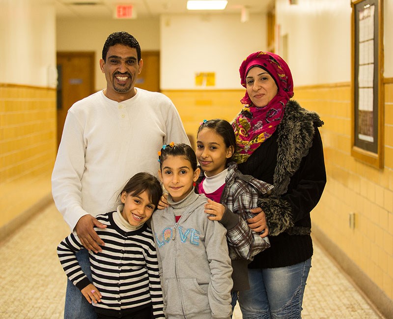 The Al-Khaleel family, from left, Mohammed, Rahaf, 6, Raghad, 8, Rooa, 10, and Diana. Troy Shantz, Special to The Journal
