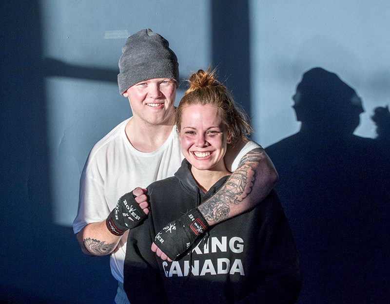 Nolan Evans and his girlfriend, Justine Honsinger, who is also boxing in the provincial championships. Troy Shantz
