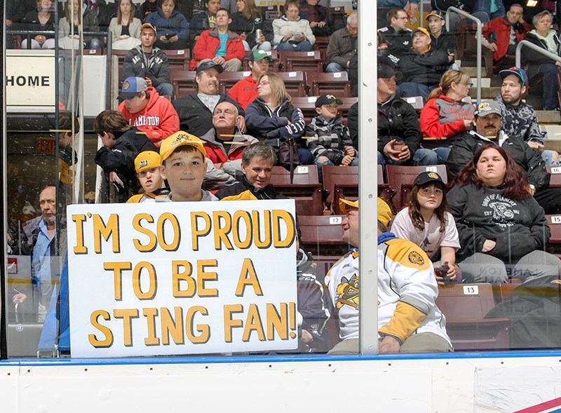 Sarnia fans gave thanks for a great regular season during the final home game at the Sarnia Sports and Entertainment Centre. Photo courtesy Metcalfe Photography