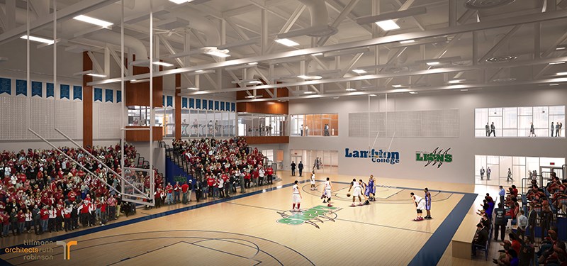An artist's rendition of the Athletics and Fitness Complex about to be built at Lambton College. Submitted Image