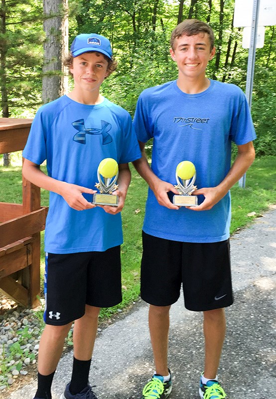 Andrew Davies, left, and Griffin Allen, with their trophies.Submitted Photo