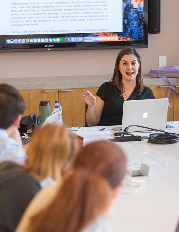 Sarnia native Lauren MacKinley instructs high school students in a workshop on short films. The Northern Collegiate grad is a Toronto project manager who has worked on series that aired on Bravo and CBC.  Troy Shantz