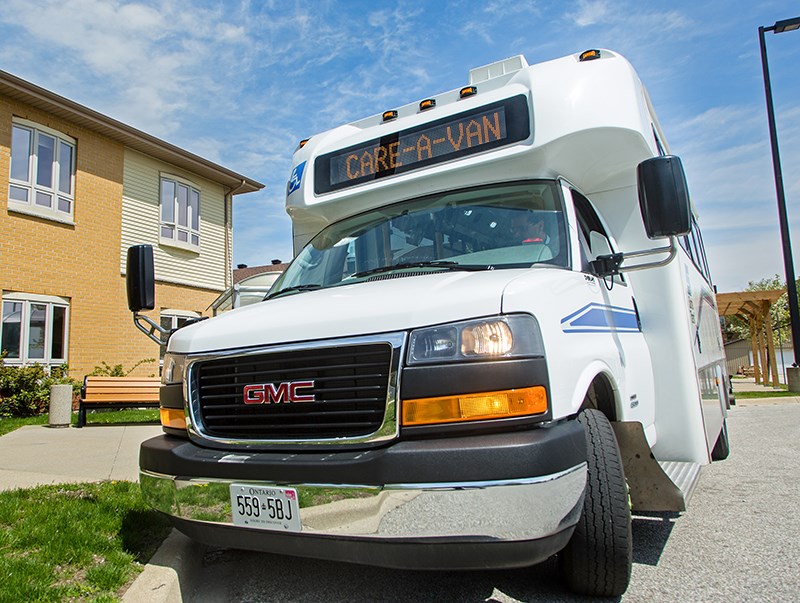 A Care-A-Van driver stops to pick up a rider in Sarnia last week.Troy Shantz